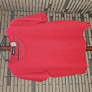 Sag Harbor Stretch Dress Shirt, Red Sz M